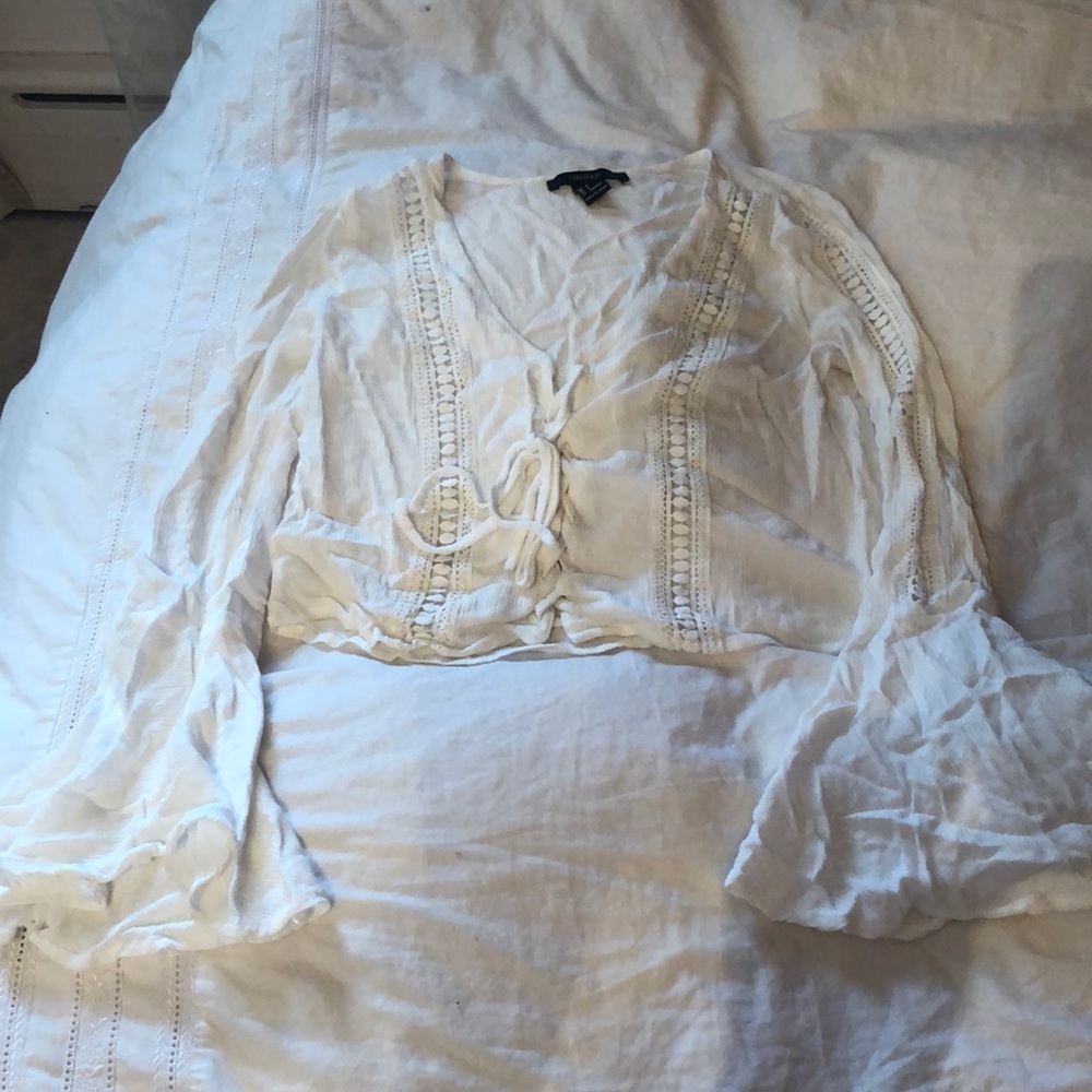 White cropped long sleeve